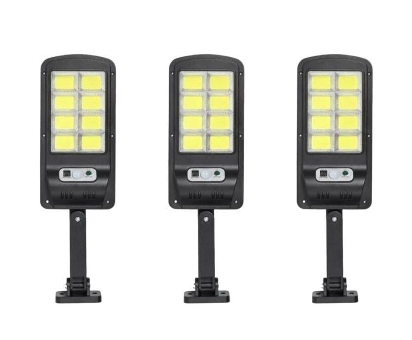 Kit 3 Focos Led Solar De Exterior 160COB - Foco Tipo Poste-1