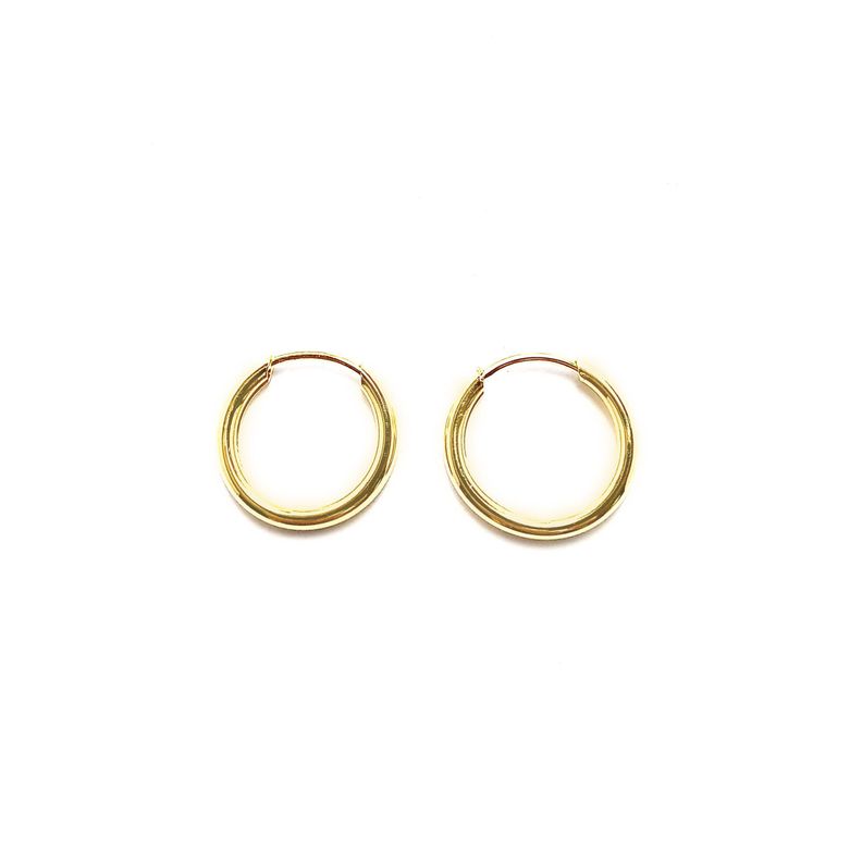 Aros Argolla Mini 14mm Enchapado Oro 18K Dorado