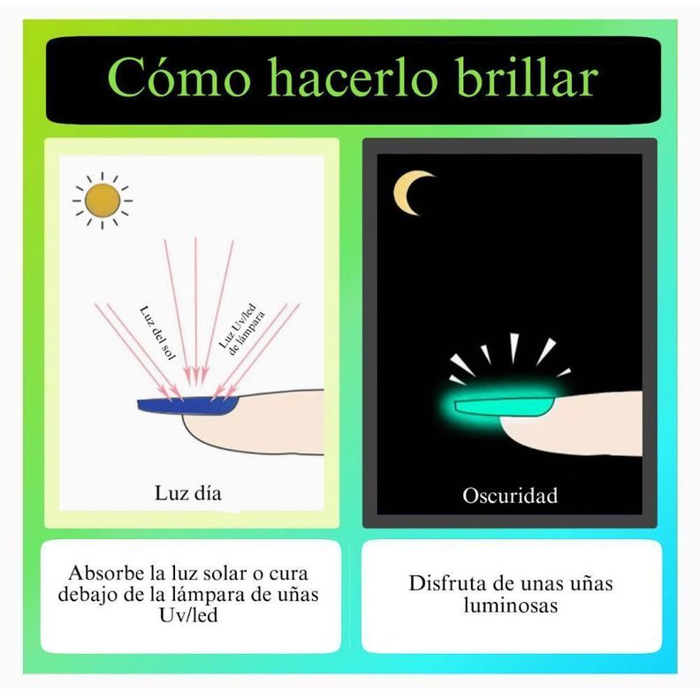 Esmalte Profesional Permanente Brillo En La Obscuridad 02 15ml-1