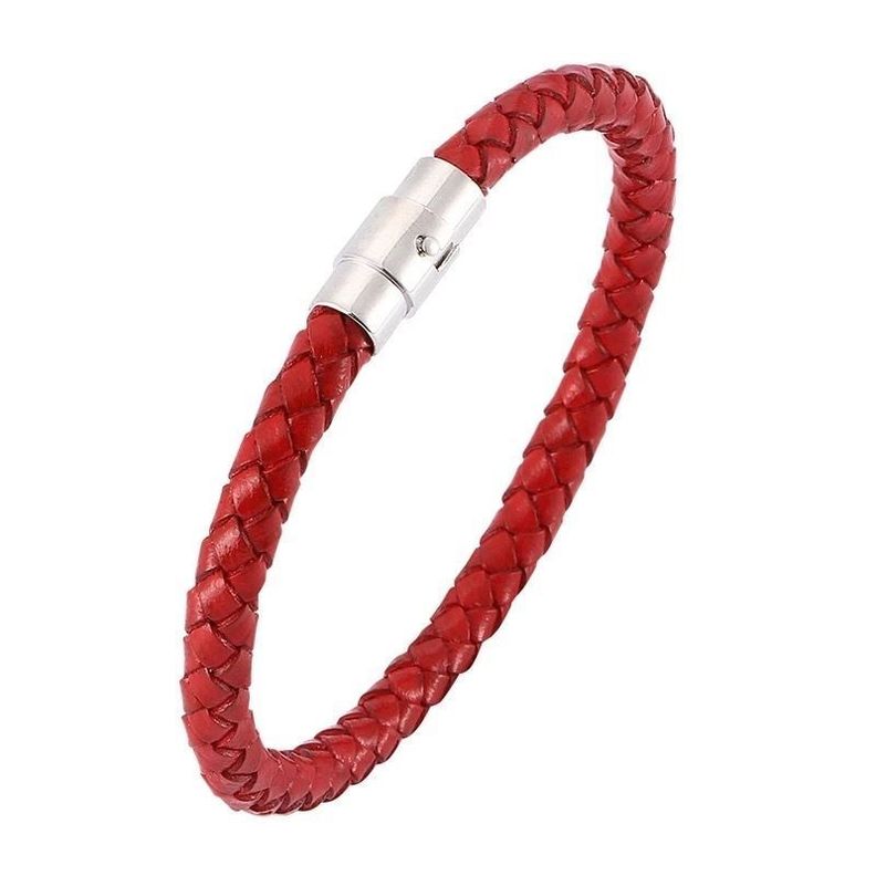 Pulsera Elegante Vikinga Rojo Intenso -0