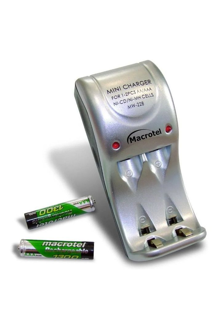Cargador De Pilas Aa/aaa Y 2 Pilas Recargables Aaa 1000 Mah-1