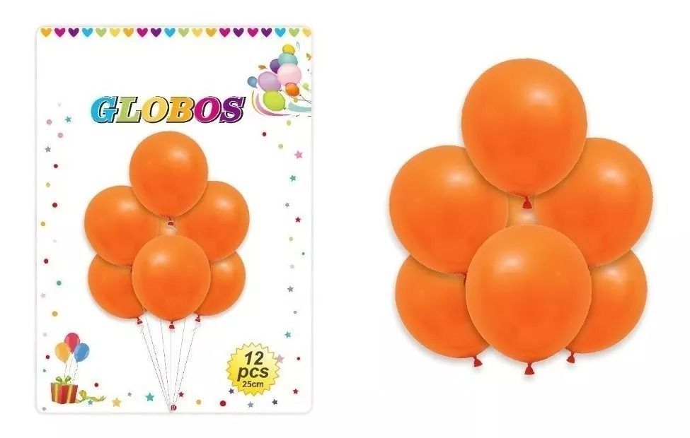 Pack X12 Set De Cumpleaños Globos Cumpleaños Globos Naranja-2