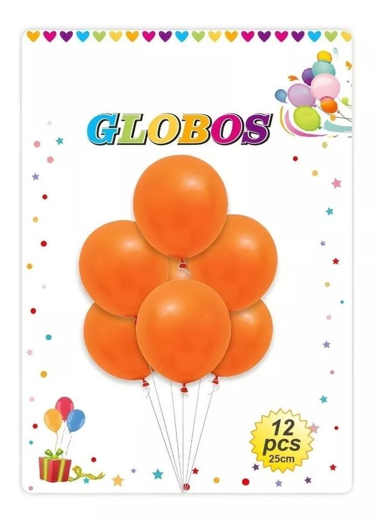 Pack X12 Set De Cumpleaños Globos Cumpleaños Globos Naranja-1