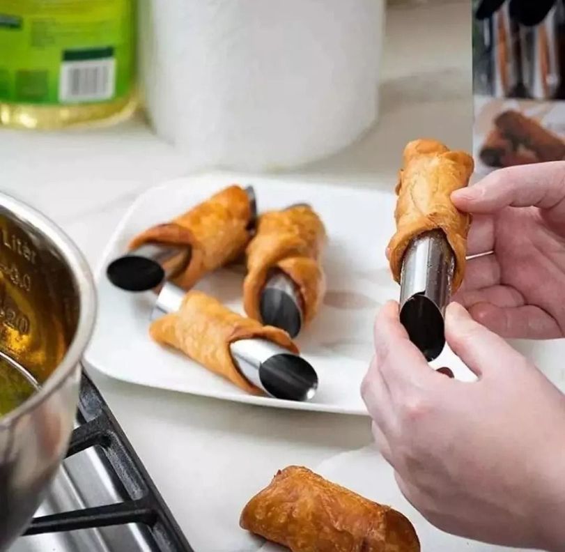 3 Moldes Tubos Para Cannolis Pan Danes Croissant Reposteria-2