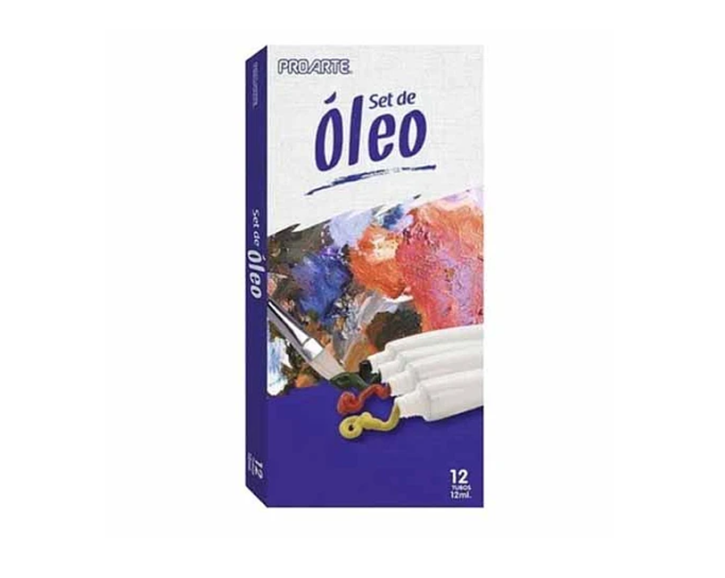 Super Pack Óleo, 12 Tubos, 5 Pinceles y 1 Block de 12 Hojas-2