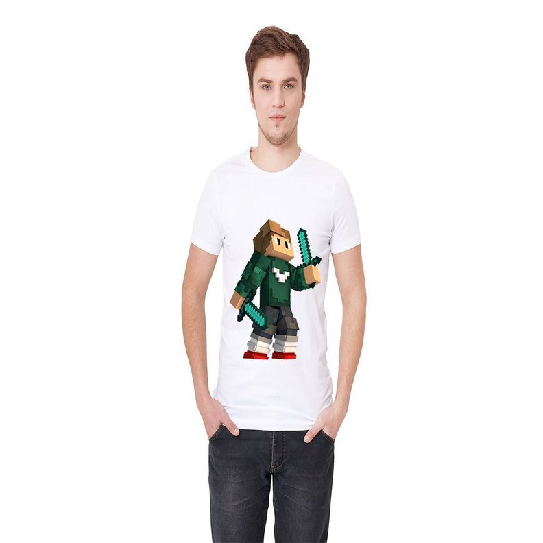 Polera Manga Corta Infantil Minecraft D8-0