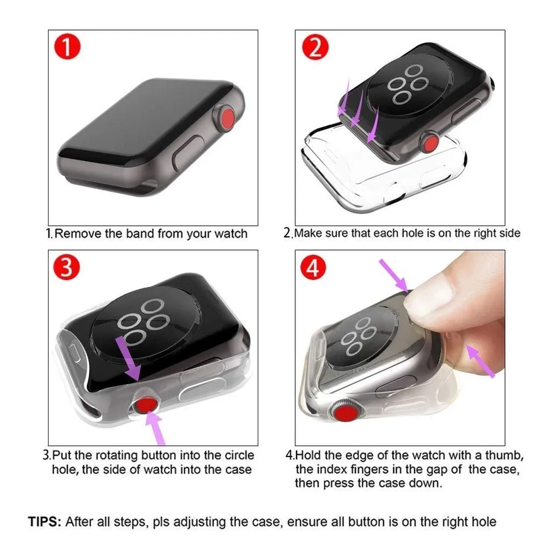 Protector Carcasa Para Watch Apple 44mm  / Transparente-2