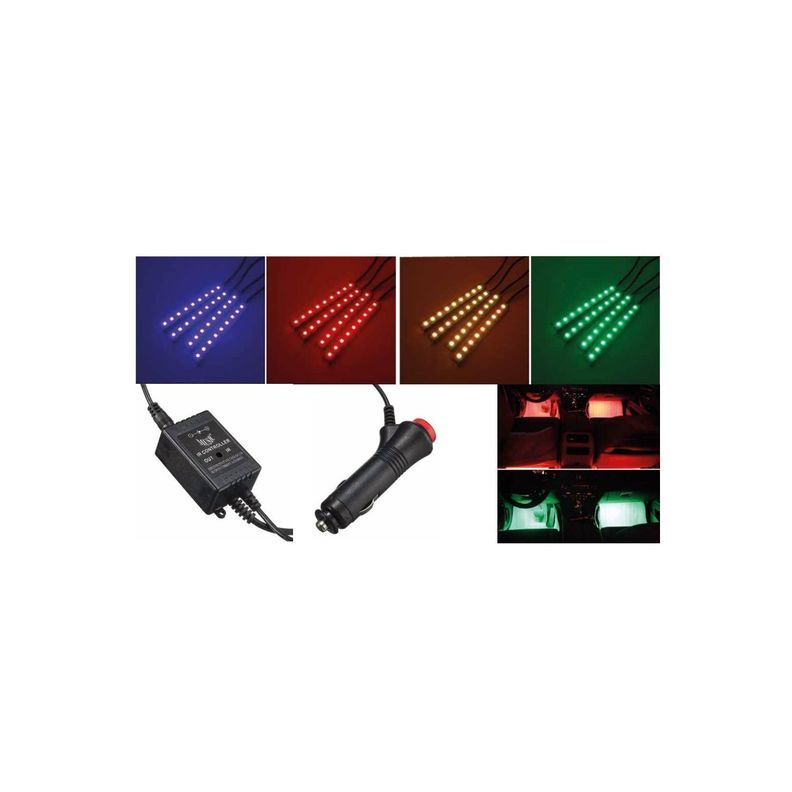 Kit De 4 Tiras Led Flexibles Rgb Para Autos - PuntoStore-2