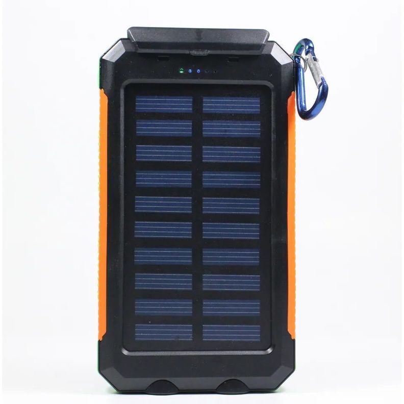 Cargador Solar Portatil 20000mAh Linterna Naranjo