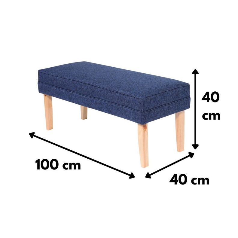 Banqueta Style Azul Omega 100x40x40 cm Máxima Design-2