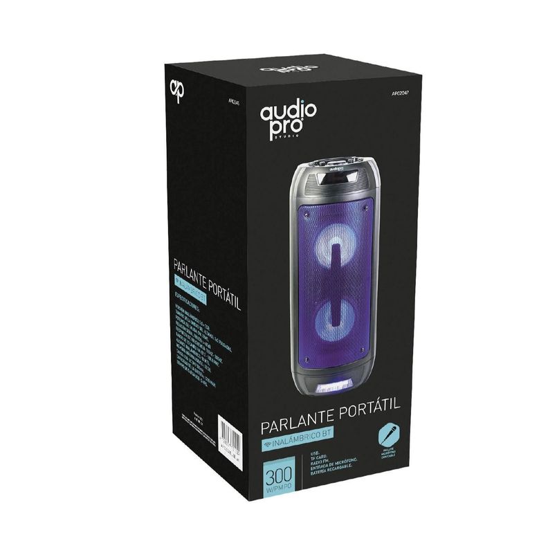 Parlante Portatil Bluetooth 300W PMP0 USB SD FM rojo Audiopro-1