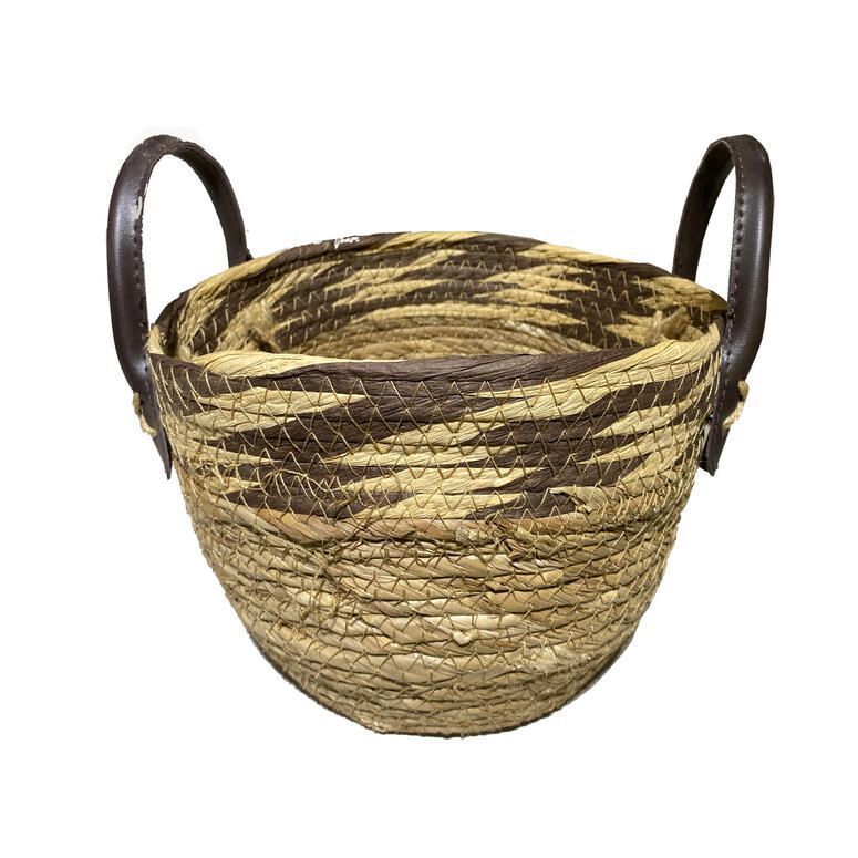 Canasto de Fibra Seagrass 21x21x13 cm. Natural 21x21x13 cm-0
