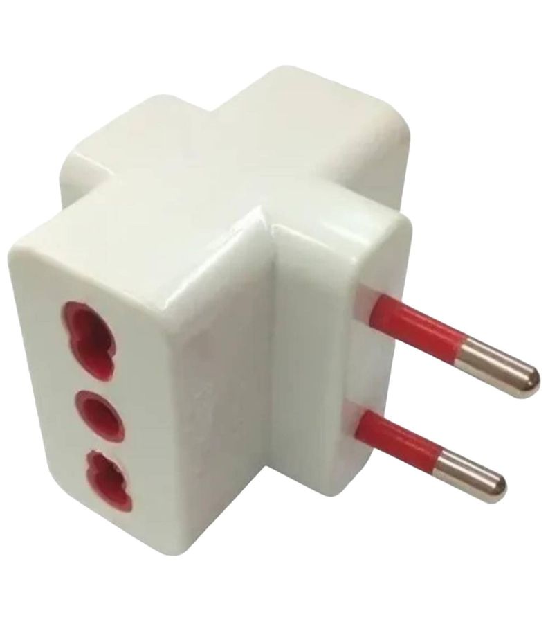 ENCHUFE TRIPLE 10A ROJO-0