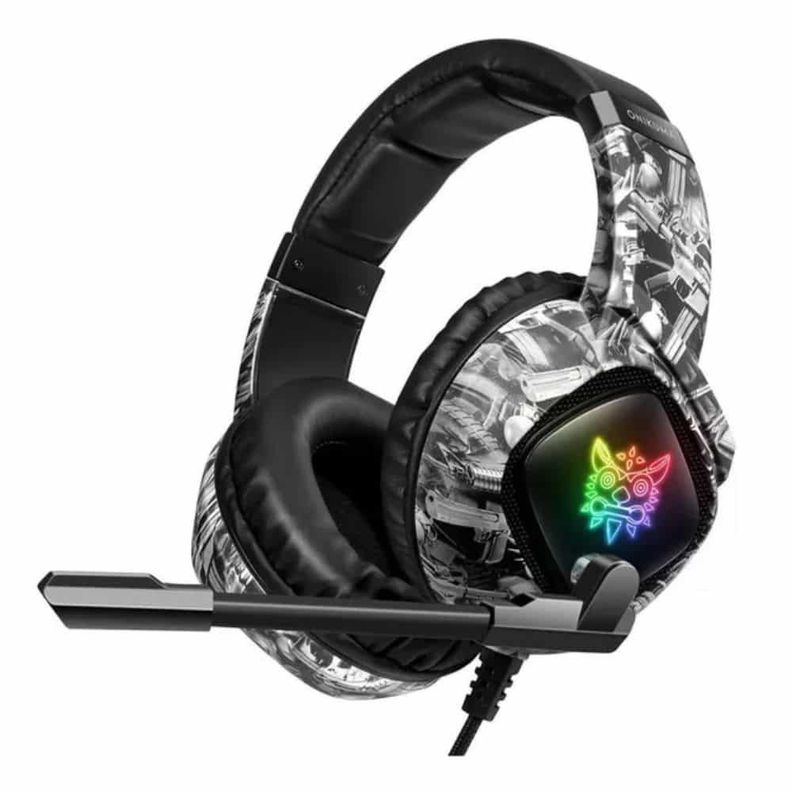 Audífonos Gamer Onikuma K19 camuflaje gris - Ps4 Pc Xbox One-0