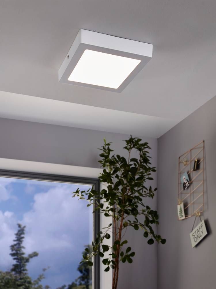 Foco Sobrepuesto Fueva metal Blanco Led incluida 16W Cod.94077-1