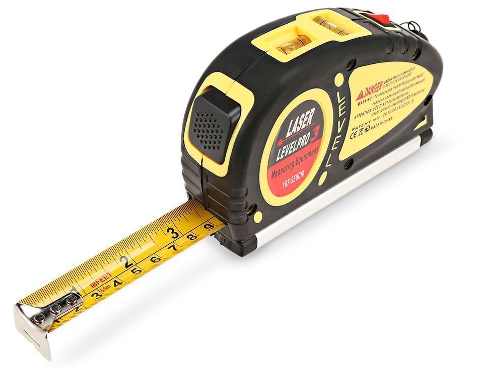 Huincha de Medir Con Nivel Láser Base Metalica-1