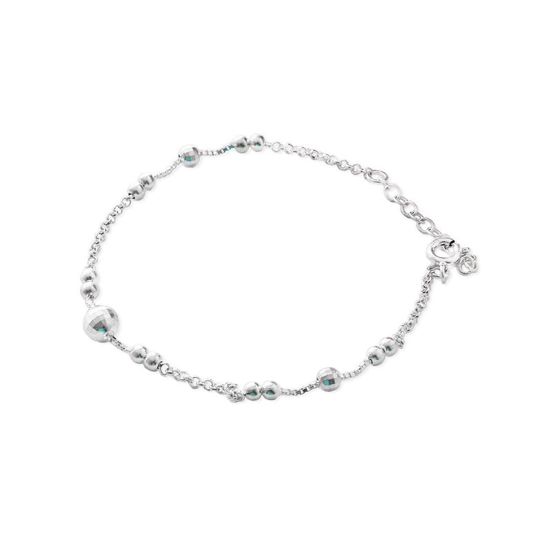 Pulsera De Plata 925 Puntos Plateados - Mabelita-0