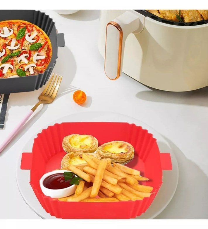 Molde Forro Silicon Reusable Antiadherente Para Airfryer-4