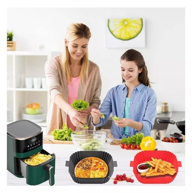 Molde Forro Silicon Reusable Antiadherente Para Airfryer-5