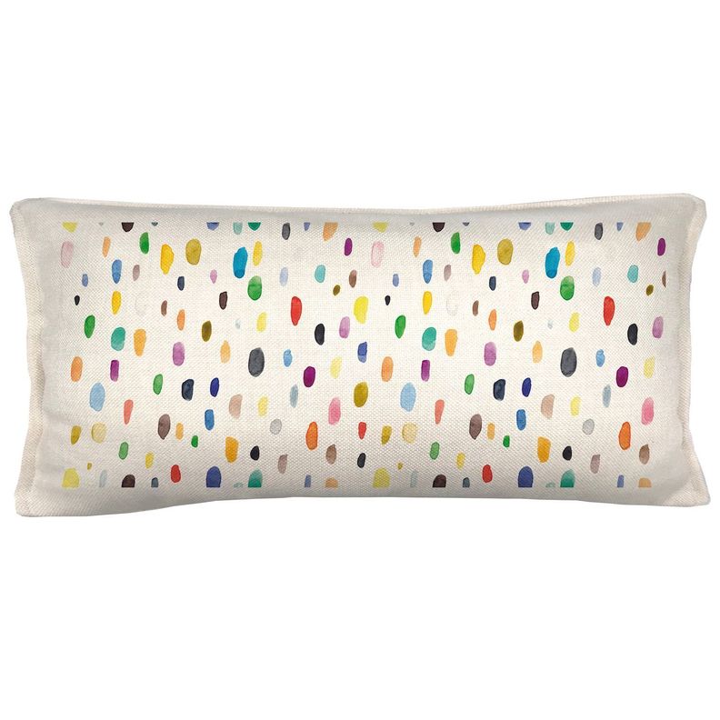 Cojin Manchas Colores, 70x35 Beige