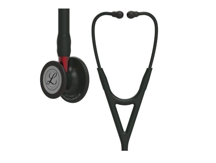Fonendoscopio Littmann - Estetoscopio Cardiology Iv Negro acabado Negro-vástago Rojo-0