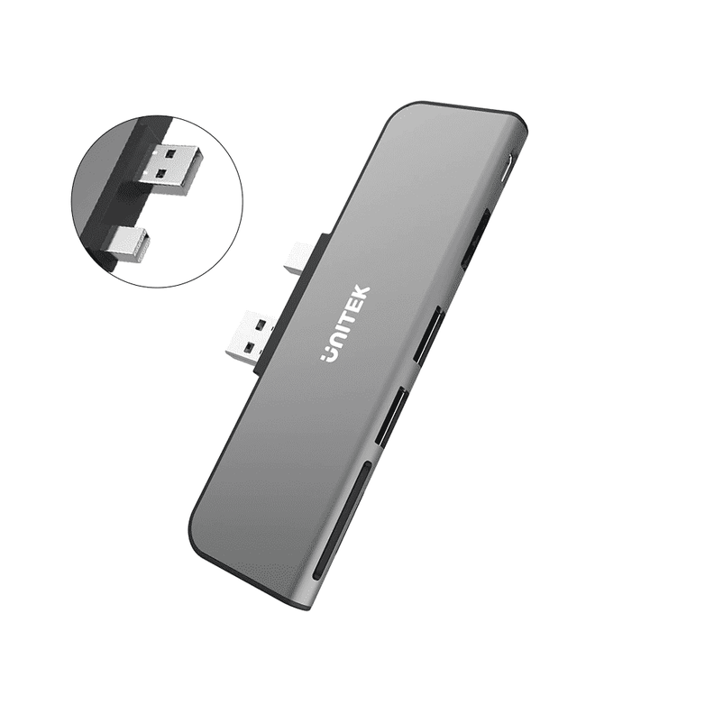 HUB Unitek 6 en 1 para Surface Pro (HDMI, Mini DPort, USB 3.1, MicroSD)-1