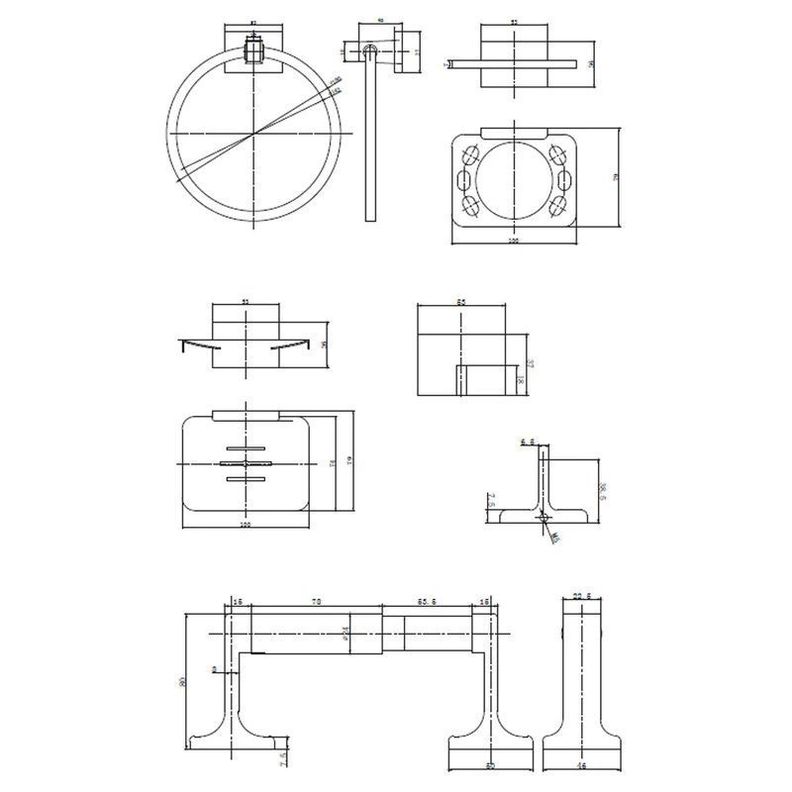 Kit Accesorios Baño Jabonera Toallero Percha Base-1