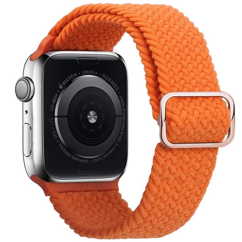 Correa Trenzada Compatible Iwatch Apple Watch Naranja 42-44-45MM-0