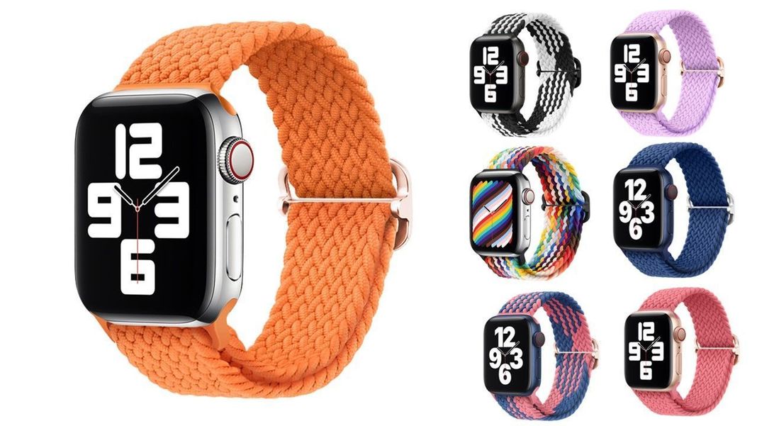 Correa Trenzada Compatible Iwatch Apple Watch Naranja 42-44-45MM-2