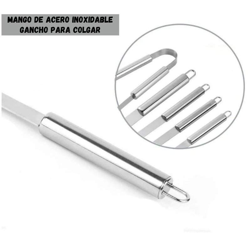 Set parrillero 5 piezas de acero inoxidable y bolso para asados-4