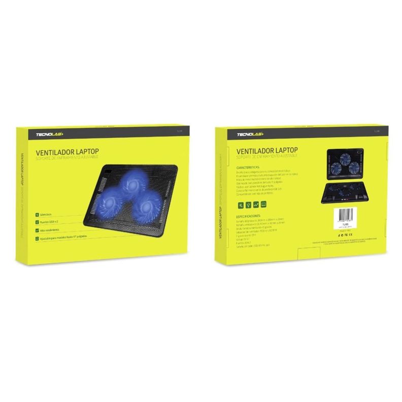 Base Ventilador Para Notebook USB Azul Tecnolab-1