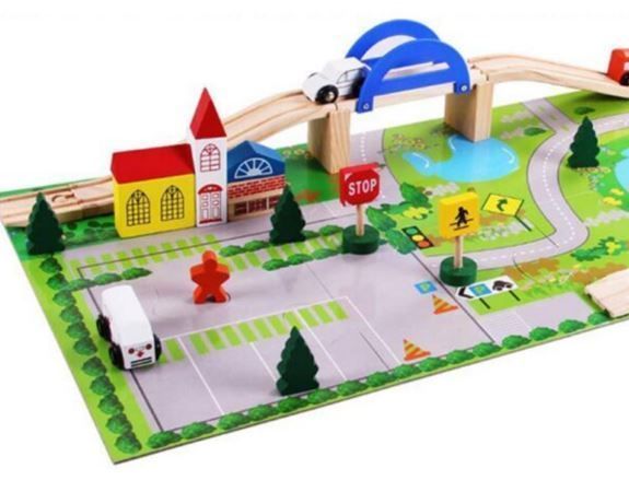 Pista Puente Madera Armable-0