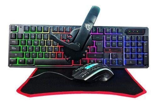 Kit Gamer 4 en 1 Pc Teclado Mouse Audifono Mousepad Yelandar Rgb-0
