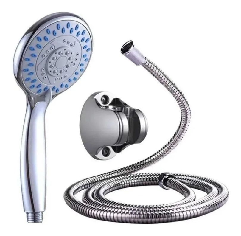 Kit De Ducha Teléfono Manguera Soporte Cromado -0