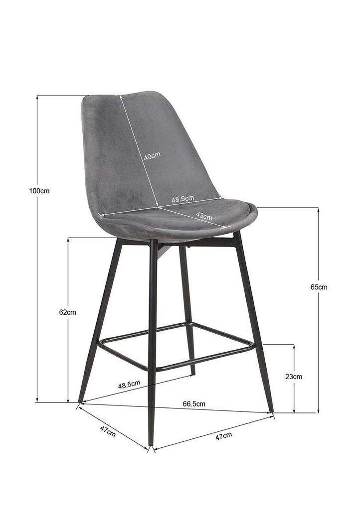Pack 2 Sillas de Bar Atlanta Gris-2