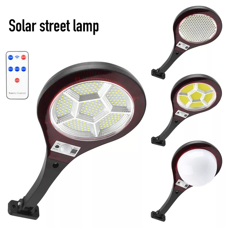 Lampara De Calle Cob Led Con Carga Solar Pir Control Remoto-2