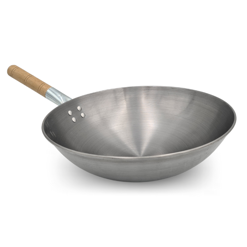 Wok tradicional chino de 36cm acero al carbono-0