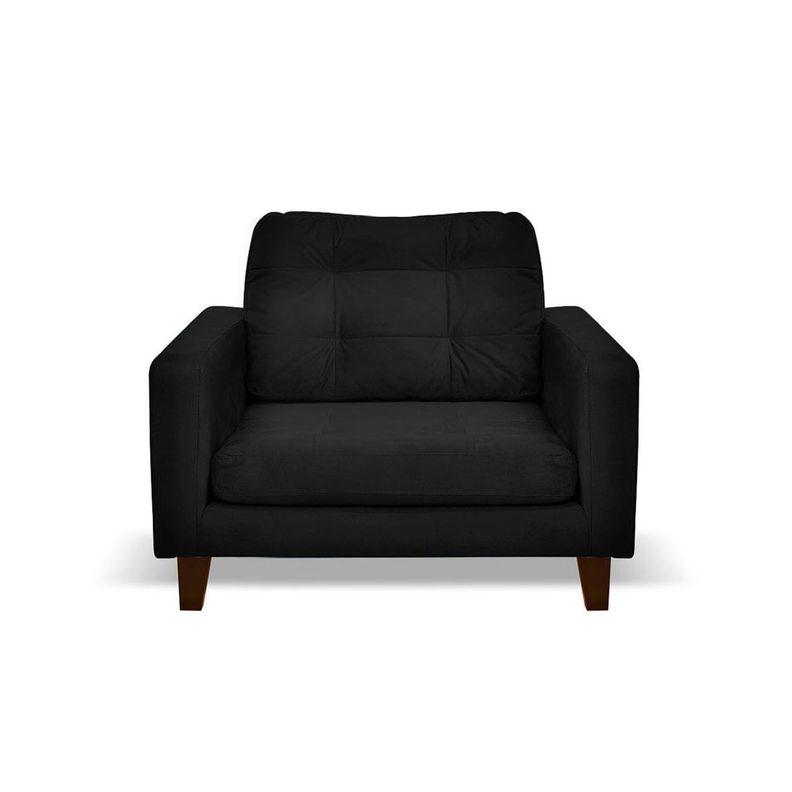 Sofa Napoles 1 Cuerpo Tela Velvet Negro-0