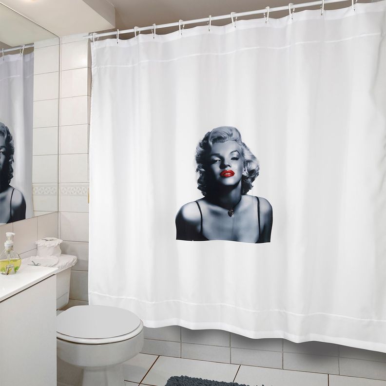 Cortina para Baño Estampada Marilyn con Forro-2