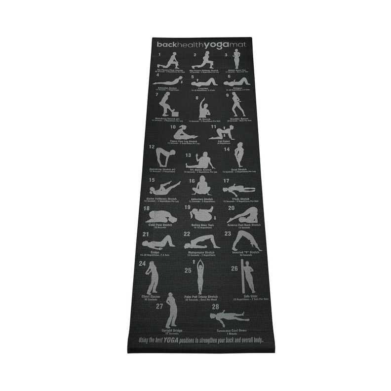 PAck de 3u Mat de yoga 6 mm pvc negro estampado con 28 posturas-3