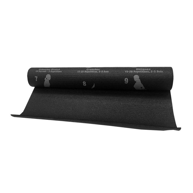 PAck de 3u Mat de yoga 6 mm pvc negro estampado con 28 posturas-2