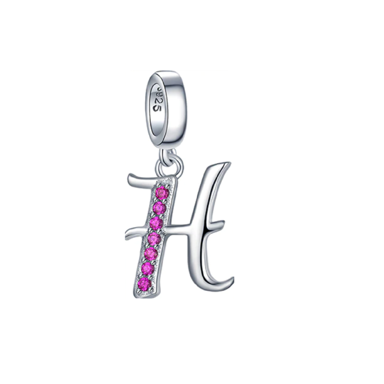 Charm Letra H en Plata Fina 925 SILVER HEART-0