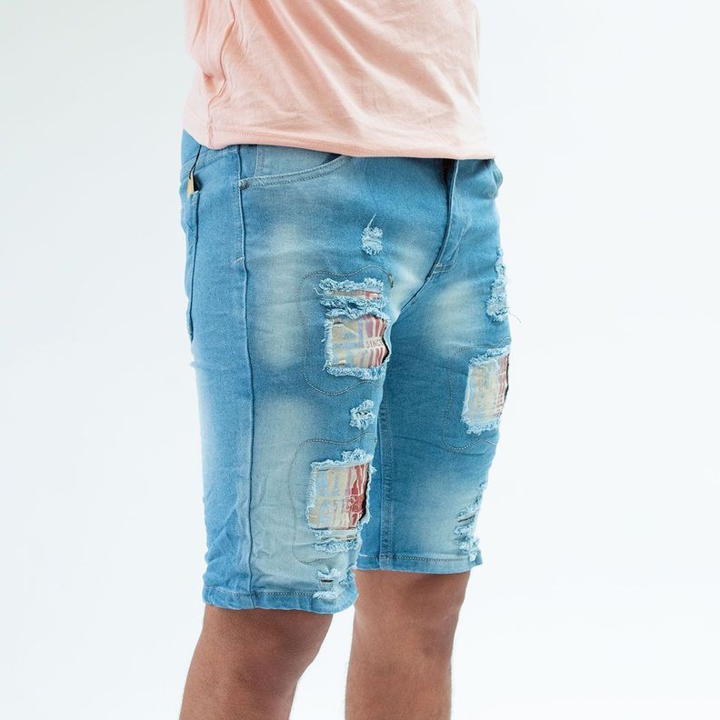 Bermuda Denim Con Elasticidad Destroyer Para Hombre-2