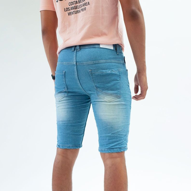 Bermuda Denim Con Elasticidad Destroyer Para Hombre-1
