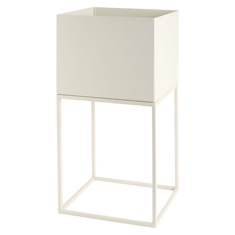 MACETERO METAL BLANCO 28X28X55-0