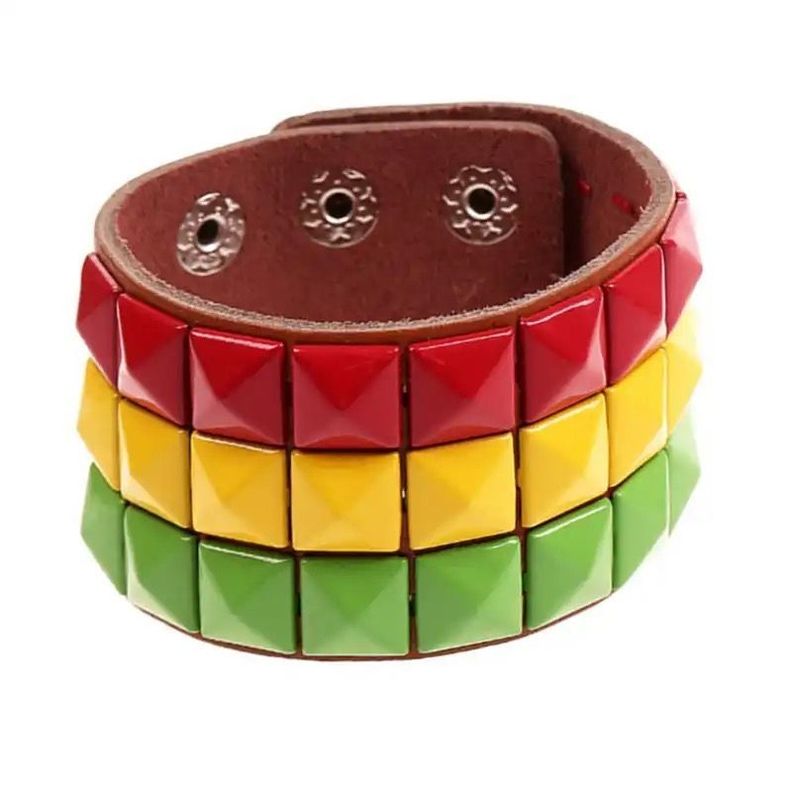 Pulsera Estilo Reggae Verde, Amarillo Y Rojo-0