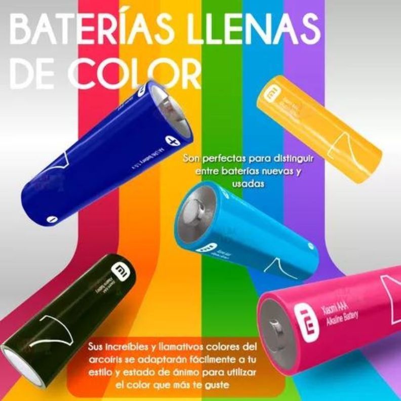 Xiaomi Pilas Alcalinas Desechables AAA Arcoiris -7