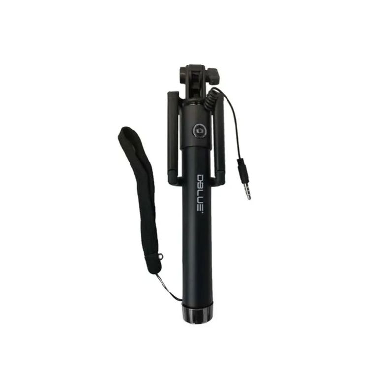 Monopod Baston Selfie Conexión Entrada Auxiliar Negro-0