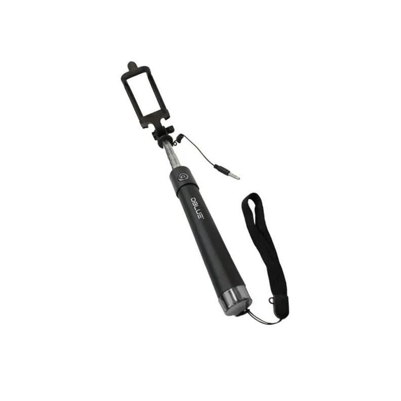Monopod Baston Selfie Conexión Entrada Auxiliar Negro-1