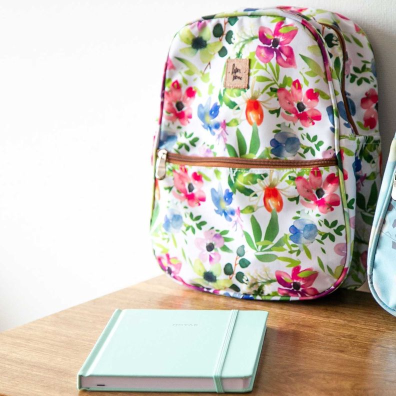 Mochila Infantil niñas sustentable diseño flores Paper Home-4